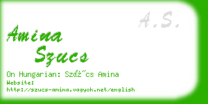 amina szucs business card